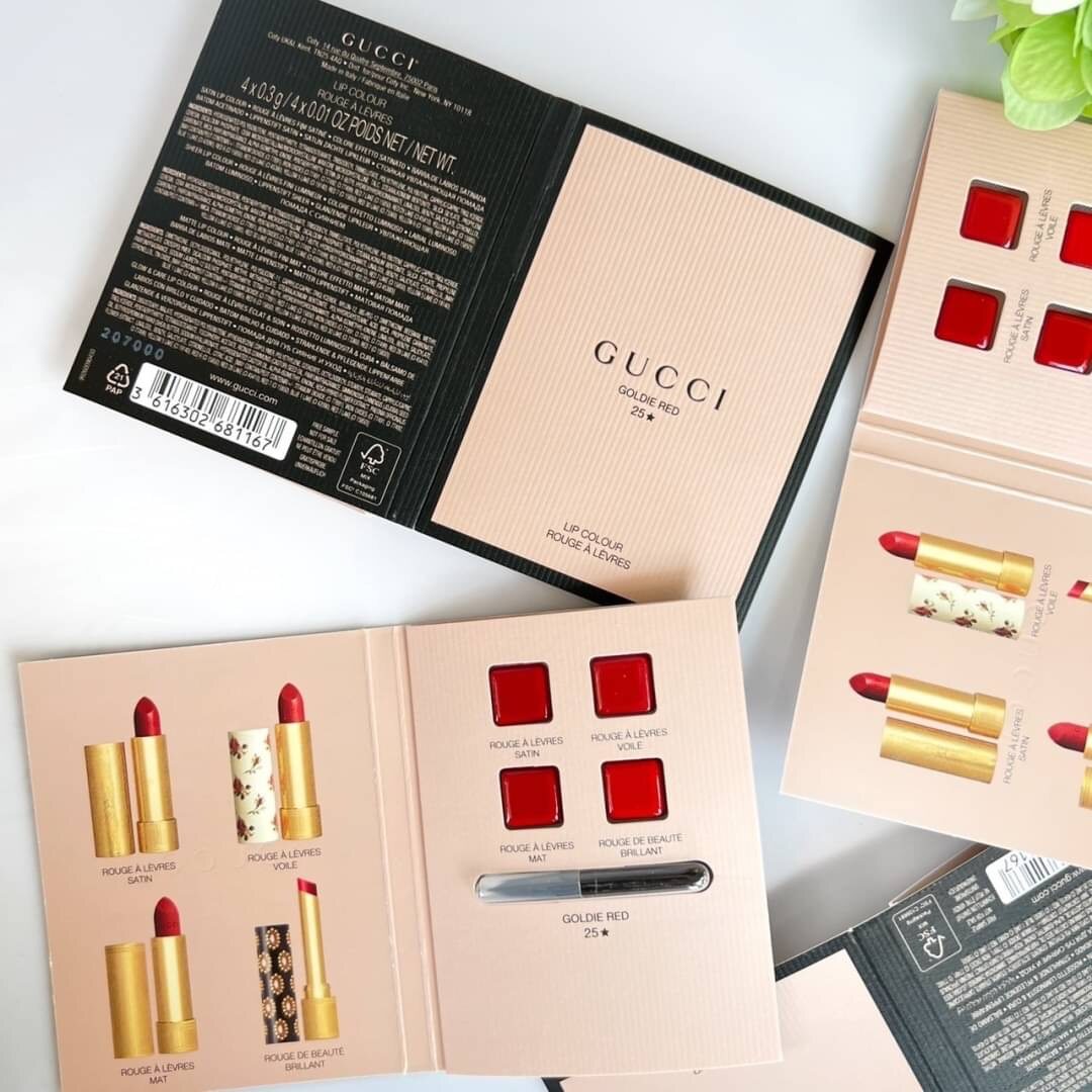 Gucci Lip Colour Rouge a Levres Sample Size # 25 Goldie Red x4 0.3g 