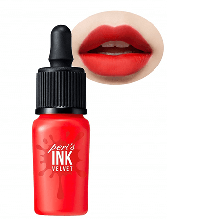 PERIPERA Ink Velvet สี Beauty Peak Rose ลิปแมทท์เนื้อกำมะหยี่ จากน้ำกลายเป็นเนื้อเนียนนุ่มหรูหรา ติดแน่นทนนาน เบาสบายริมฝีปาก 