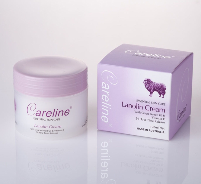 Careline Lanolin Cream With Grape Seed Oil & Vitamin E 100ml