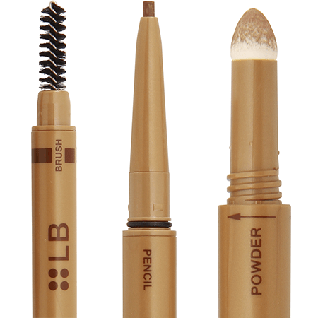 LB Cosmetics,3 in 1 Quick Eyebrow,Brown,ที่เขียนคิ้ว,ดินสอเขียนคิ้ว