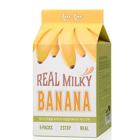 Real Milky Banana,มาส์กนมกล้วย, มาส์กlovluv, มาส์กกล่องนม, 