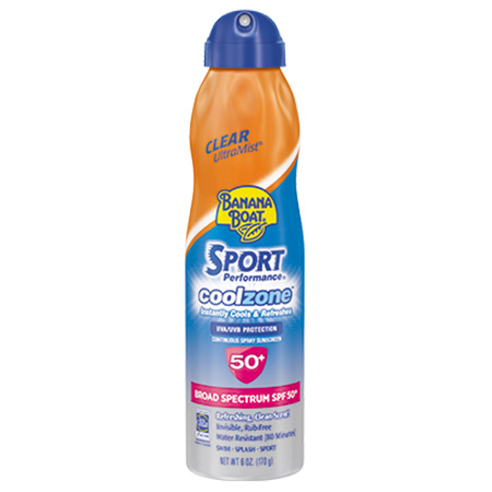 Banana Boat,Sport Cool Zone UltraMist Clear Sunscreen Spray SPF50 PA+++ สเปรย์กันแดด,สเปรย์กันแดดสูตรเย็น 