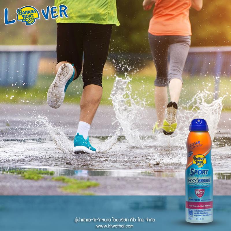 Banana Boat,Sport Cool Zone UltraMist Clear Sunscreen Spray SPF50 PA+++ สเปรย์กันแดด,สเปรย์กันแดดสูตรเย็น 