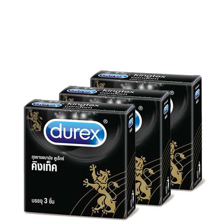 Special fit,Durex Kingtex Condom 49mm. Set 3pcsx3box, Durex,ถุงยางอนามัยผิวเรียบ,ถุงยางอนามัย, Kingtex,Condom