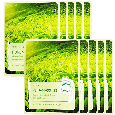 Tonymoly Pureness 100 Green Tea Mask Sheet 1แพ็ค/10แผ่น 