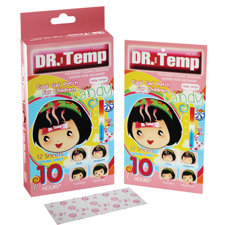DR.Temp , DR.Temp Aroma Candy For baby-Kids , Aroma Candy For baby-Kids ,  แผ่นแปะศรีษะเด็ก , แผ่นแปะลดไข้ , แผ่นแปะศรีษะ