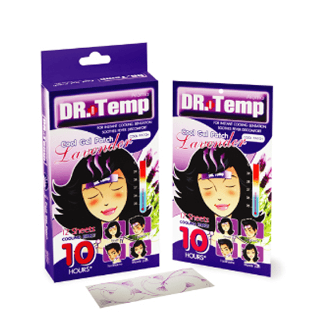 DR.Temp ,  Aroma Lavender For Adult , แผ่นแปะลดไข้ , แผ่นแปะลดไข้สำหรับผู้ใหญ่ , แผ่นแปะลดไข้ระบายความร้อน , 