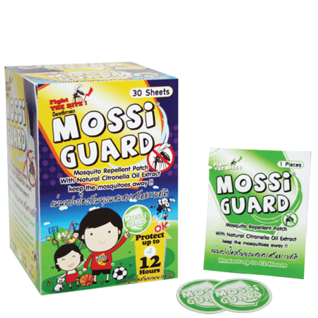 Mossi Guard, แผ่นแปะกันยุง,แผ่นแปะกันยุงตะไคร้หอม, ตะไคร้ไล่ยุง, แผ่นแปะป้องกันยุงสำหรับเด็ก, Mossi Guard Patch