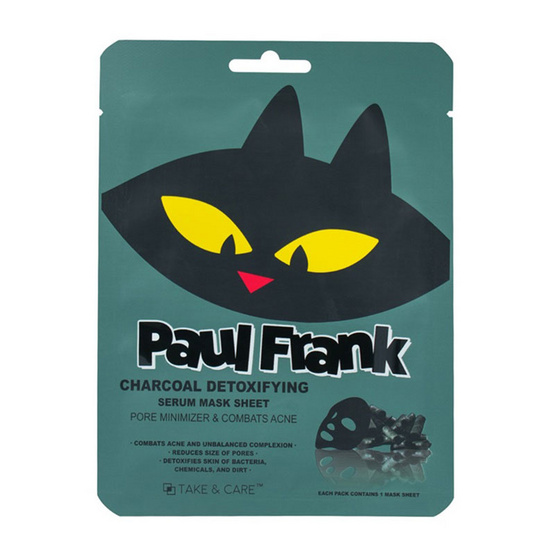 Paul Frank, TAKE & CARE,Paul Frank Charcoal Detoxifying Serum Mask Sheet,แผ่นมาส์ก,พอล แฟรงก์ มาส์กหน้า,paul frank beauty,เทค แอนด์ แคร์