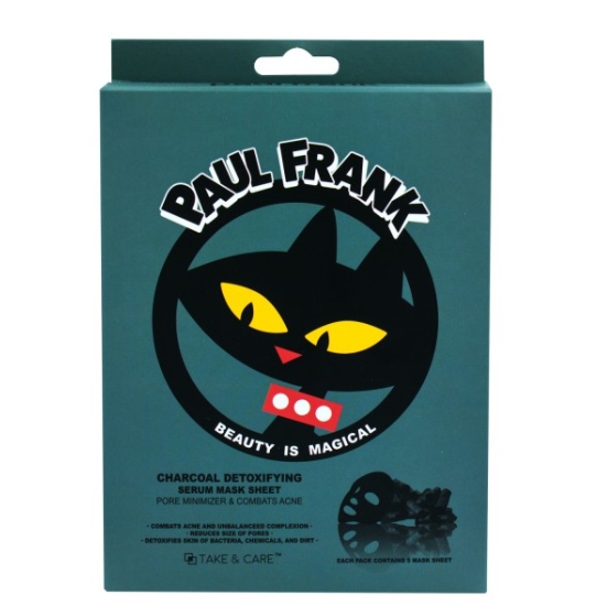 Paul Frank, TAKE & CARE,Paul Frank Charcoal Detoxifying Serum Mask Sheet,แผ่นมาส์ก,พอล แฟรงก์ มาส์กหน้า,paul frank beauty,เทค แอนด์ แคร์
