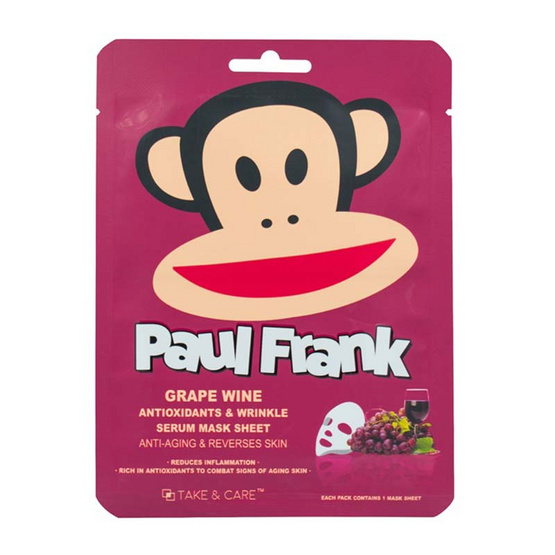 Paul Frank, TAKE & CARE,Paul Frank Charcoal Detoxifying Serum Mask Sheet,แผ่นมาส์ก,พอล แฟรงก์ มาส์กหน้า,paul frank beauty,เทค แอนด์ แคร์