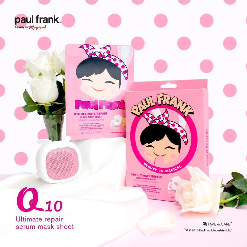Paul Frank, TAKE & CARE,Paul Frank Q10 Ultimate Repair Serum Mask Sheet,แผ่นมาส์ก,พอล แฟรงก์ มาส์กหน้า,paul frank beauty,เทค แอนด์ แคร์