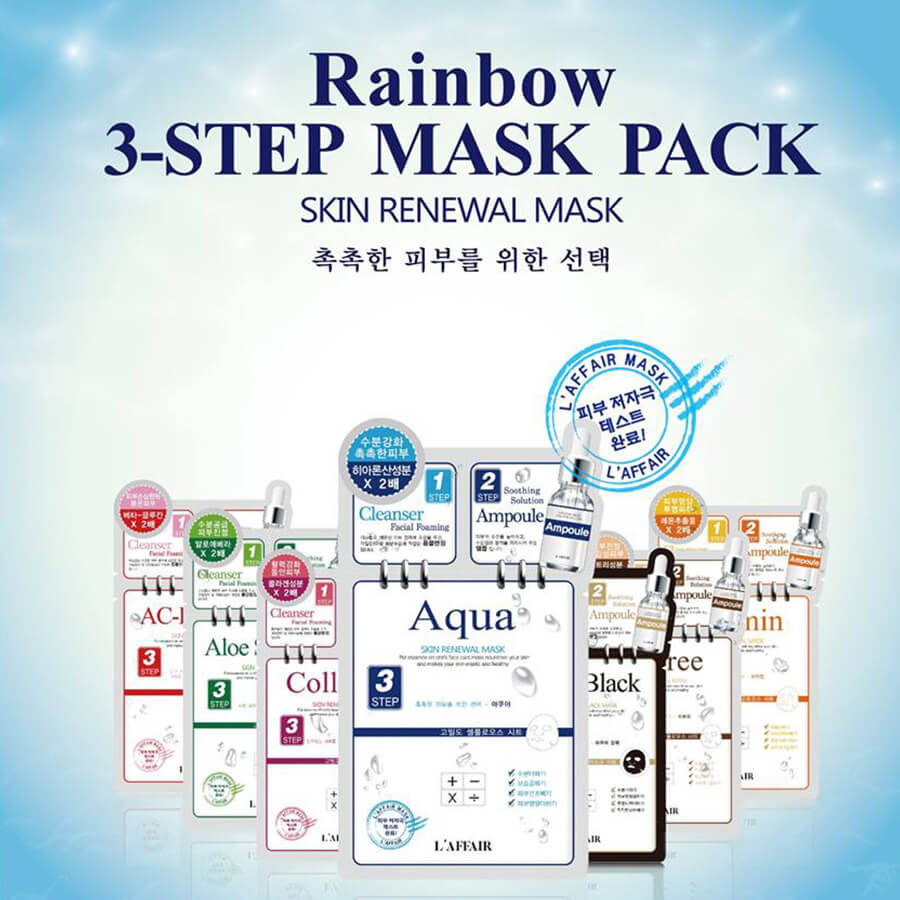 RAINBOW L'AFFAIR , 3 step Vitamin Skin Renewal Mask , Mask , มาส์ก 3 สเต็ป , มาส์ก 3 สเต็ป สูตรวิตามิน