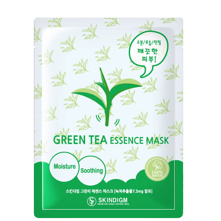 Skindigm, Green Tea Essence Mask , มาสก์, มาร์ค, มาส์ก, มาส์กเกาหลี, มาส์กชาเขียว