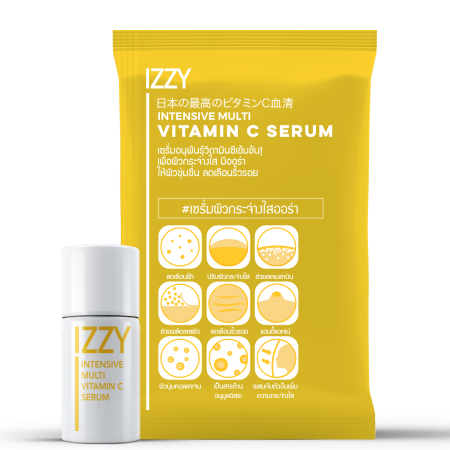 IZZY Intensive Multi Vitamin C Serum 10ml เซรั่มวิตามินซี เข้มข้น ปรับสีผิวให้กระจ่างใส ลดจุดด่างดำ รอยสิว ฟื้นฟูผิวจากรังสียูวีและแสงแดด ต่อต้านอนุมูลอิสระตัวการเกิดริ้วรอย
