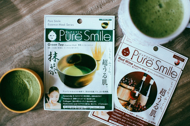 Pure smile Essence Mask Green Tea 23 ml. มาส์กสารสกัดจากชาเขียว ช่วยรักษาความชุ่มชื่นของผิว มีวิตามินอี ชะลอการเสื่อมสภาพของเซลล์ผิว ให้ผิวดูอ่อนเยาว์