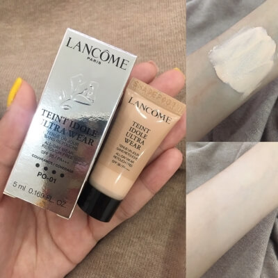 Lancome Teint Idole Ultra Wear  รองพื้นสุดฮิตอันดับ 1 จากลังโคม  1. ปิกปิดเนียนสนิทขั้นสุด  2.เกลี่ยง่ายสบายผิว  3.เนื้อแมตต์ไม่มันเงา  4.ติดทนตลอดทั้งวัน  5.กันแดดด้วย SPF 38 PA+++    เบอร์ PO-01  สำหรับผิวขาวอันเดอร์โทนเหลือง