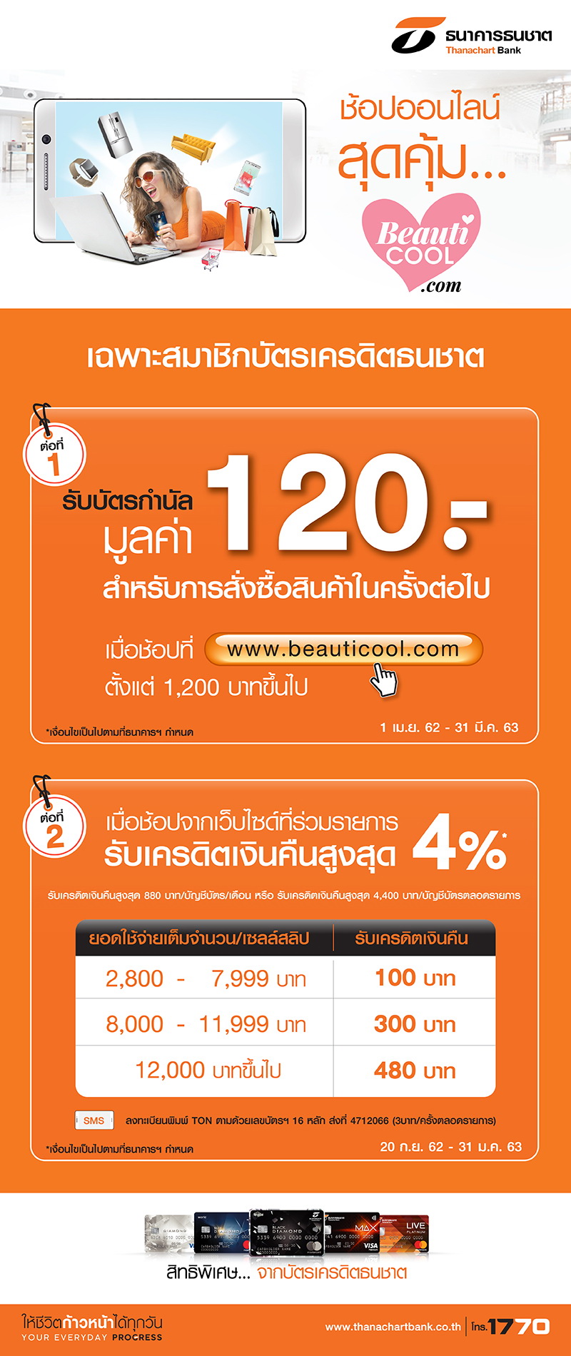 โปรโมชั่นบัตรเครดิต, Thanachart credit card, โปรโมชั่นบัตรเครดิตธนชาติ , Credit card promotion, เครดิตเงินคืน