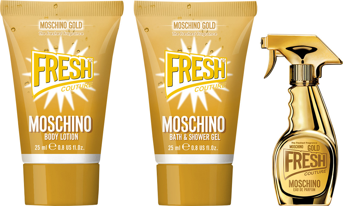 MOSCHINO Gold Fresh Couture Gift Set 3ชิ้น/set กลิ่นที่โดดเด่น หอมหรูในแบบที่เข้าถึงได้ง่ายแต่ไม่ซ้ำใคร เป็นกลิ่นที่หลากมิติ ให้ความรู้สึกสดชื่นมีชีวิตชีวา