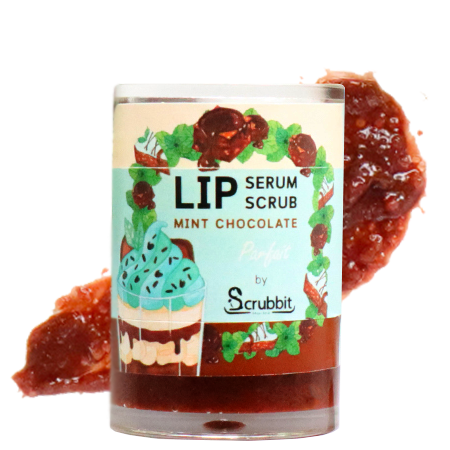 Scrubbit Yummy Lips #Mint Chocolate 24g ลิปบำรุงริมฝีปาก 2 in 1 (บำรุง+สครับ) พร้อมรสชาติอันหอมหวาน ผสานส่วนผสมจากธรรมชาติ ด้วยผลไม้จริง และมอยเจอร์ไรเซอร์นานาชนิด