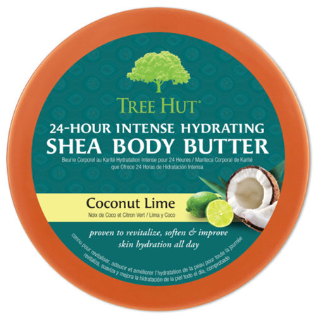 Tree Hut 24 Hour Intense Hydrating Shea Body Butter Coconut Lime 198g บอดี้บัตเตอร์สูตรเข้มข้นและออร์แกนิคจากอเมริกา ผสมสารสกัดจากมะพร้าวและไลม์ ให้ผิวไม่แห้งกร้าน และอ่อนเยาว์ลง