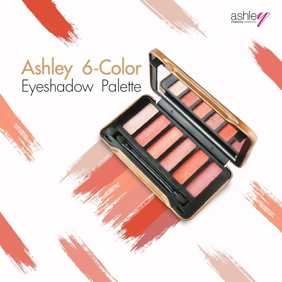 Ashley 6 Colors Eyeshadow Palette Bouncy 4.8g อายแชโดว์ชิมเมอร์ เนื้อดินน้ำมันไร้ฝุ่น 6 เฉดสี ในตลับเหล็ก พกพาง่าย สวยได้ทุกที่
