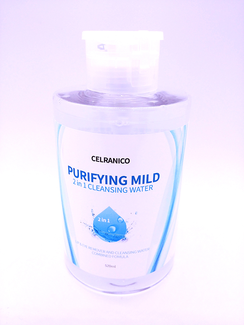Celranico Purifying mild 2 in 1 Cleansing water 500ml คลีนซิ่งล้างเครื่องสำอางกันน้ำได้ สารสกัดจากน้ำแร่ร้อน มีมอยซ์เจอร์ไรเซอร์ให้ผิวชุ่มชื่น ไม่แห้งตึงหลังเช็ด