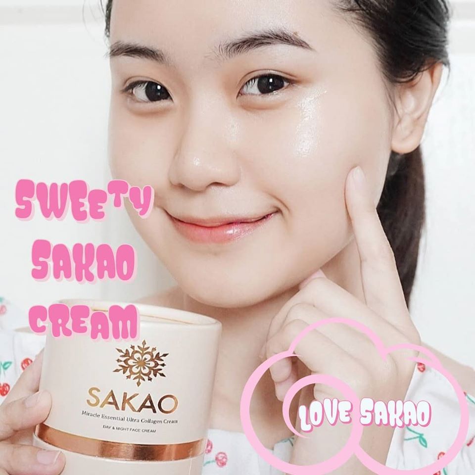Sakao Miracle Essential Ultra Collagen Cream 15ml ครีมคอลลาเจน ที่ใช้ได้ทั้งDay&Night คอลลาเจนพรีเมี่ยมจากญี่ปุ่น เพื่อผิวยกกระชับ รูขุมขนเล็กลง หน้าใสฉ่ำวาว