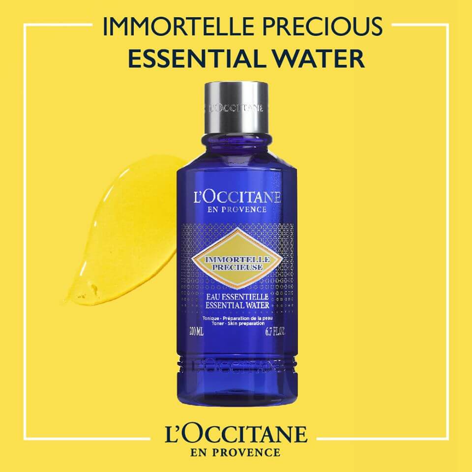 L'occitane Essential Water Eau Essentielle 30 ml โทนเนอร์ที่อุดมไปด้วยน้ำดอกอิมมอคแตล มอบความชุ่มชื้นและช่วยให้ผิวกระชับ ผิวดูมีชีวิตชีวา เปล่งประกายจากภายใน