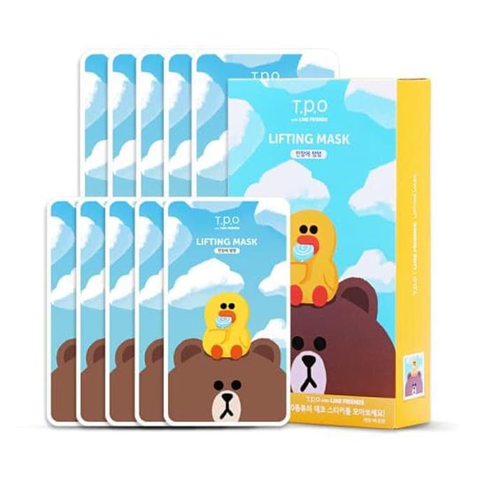 T.P.O LINE FRIENDS LIFTING MASK 25g (1แผ่น) มาสก์ที่ช่วยลดเลือนผิวหมองคล้ำ ให้กระจ่างใส ดั่งมีออร่า จากเกาหลี