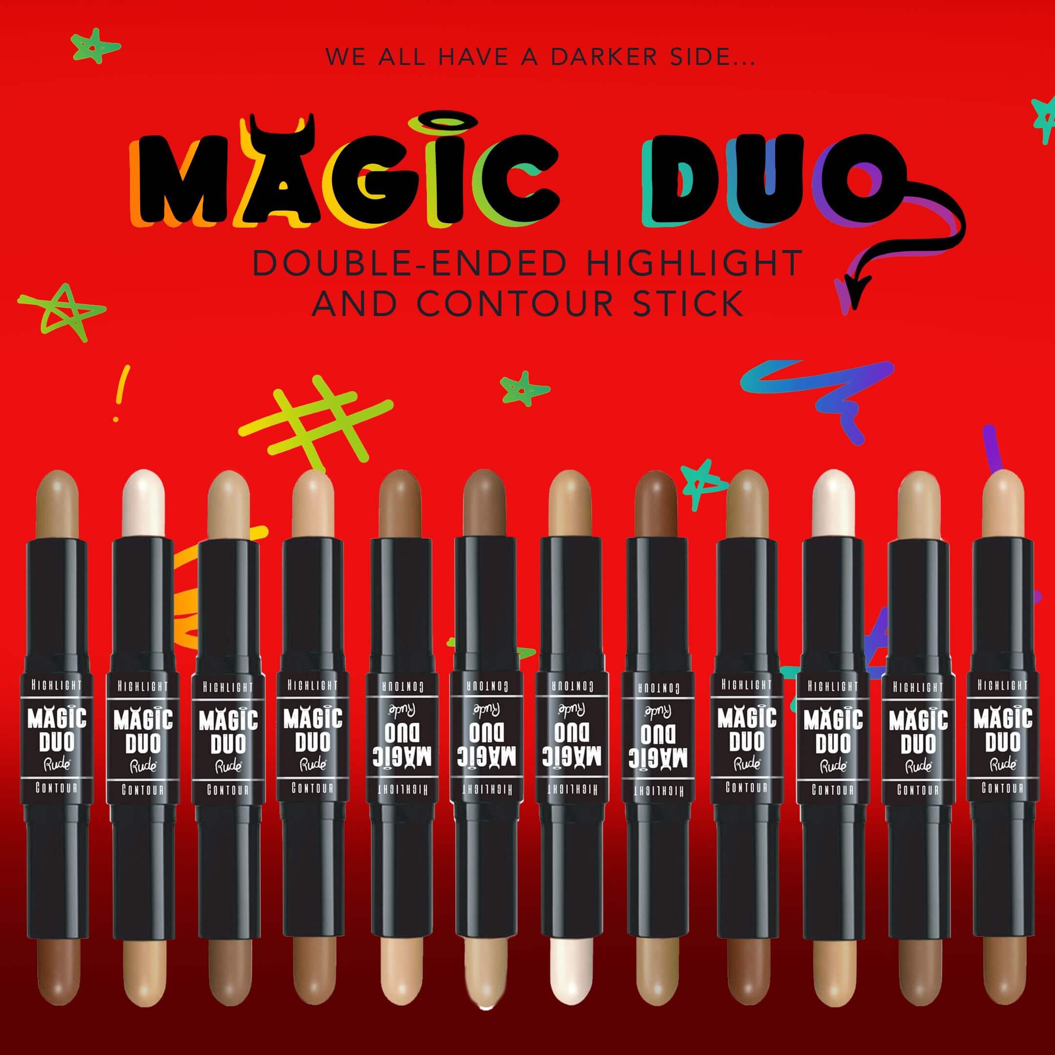 Rude Cosmetics Magic Duo Highlight & Contour,Rude Cosmetics Magic Duo Highlight & Contour รีิวิว,Rude Cosmetics Magic Duo Highlight & Contour ราคา,Rude cosmetics Contour,Magic Duo Highlight & Contour,