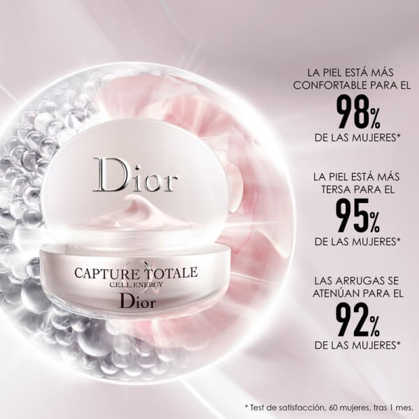 Dior Capture Totale Cell Energy Firming & Wrinkle-Correcting Creme 15 ml   ครีมที่มอบสัมผัสสบายผิว ช่วยลดเลือนริ้วรอยและร่องลึก ให้ผิวรู้สึกแข็งแรง ด้วยส่วนผสมจาก ไบโอ เฟอร์เม้น เทต เซราไมน์  (ฺBio-fermented ceramide) และ Vegetable oil ,omega 3 6 และ 9 ให้ผิวเนียนนุ่มกระชับ จุดด่างดำดูลดเลือนลง