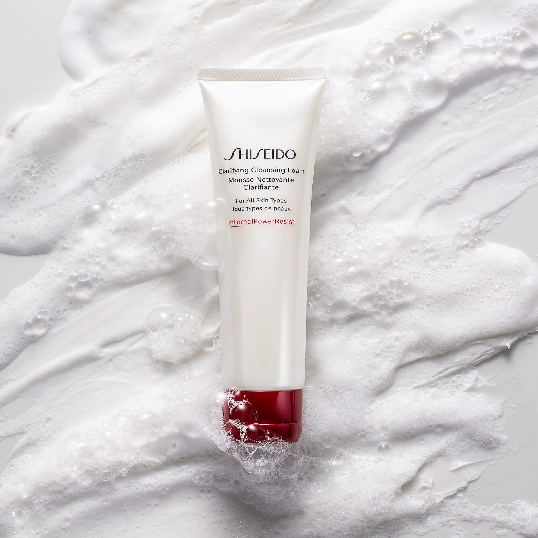 Shiseido Deep Cleansing Foam For Oily To Blemish-Prone Skin 50 ml โฟมล้างหน้า สำหรับคนผิวมันและบอบบาง ช่วยทำความสะอาดผิวหน้าอย่างล้ำลึกถึงรูขุมขน ขจัดไขมันส่วนเกิน สารมลพิษ