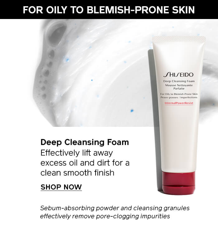 Shiseido Deep Cleansing Foam For Oily To Blemish-Prone Skin 50 ml ฟองโฟมนุ่มละมุน กลิ่นผ่อนคลาย ทำความสะอาดผิวล้ำลึก