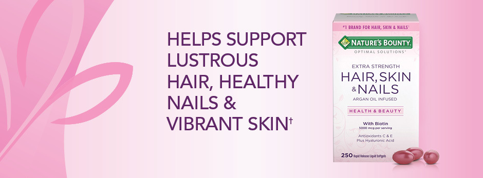Nature's Bounty Optimal Solutions Extra Strength Hair Skin & Nails 250 Softgels