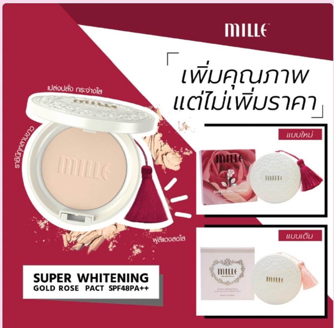 Mille Super Whitening Gold Rose Pact 