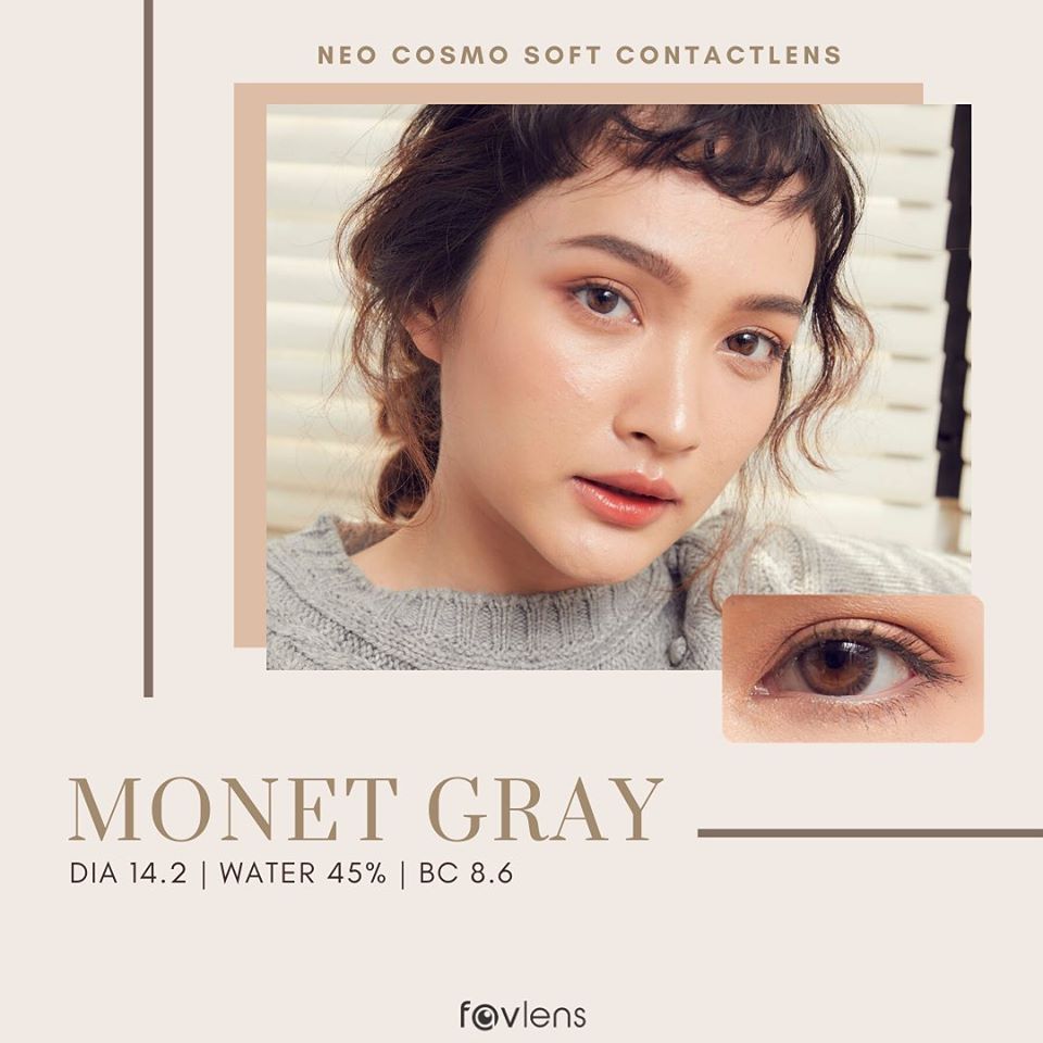 Neo Cosmo Monet Gray คอนแทคเลนส์สีเทาขนาดเท่าตาดำปกติ