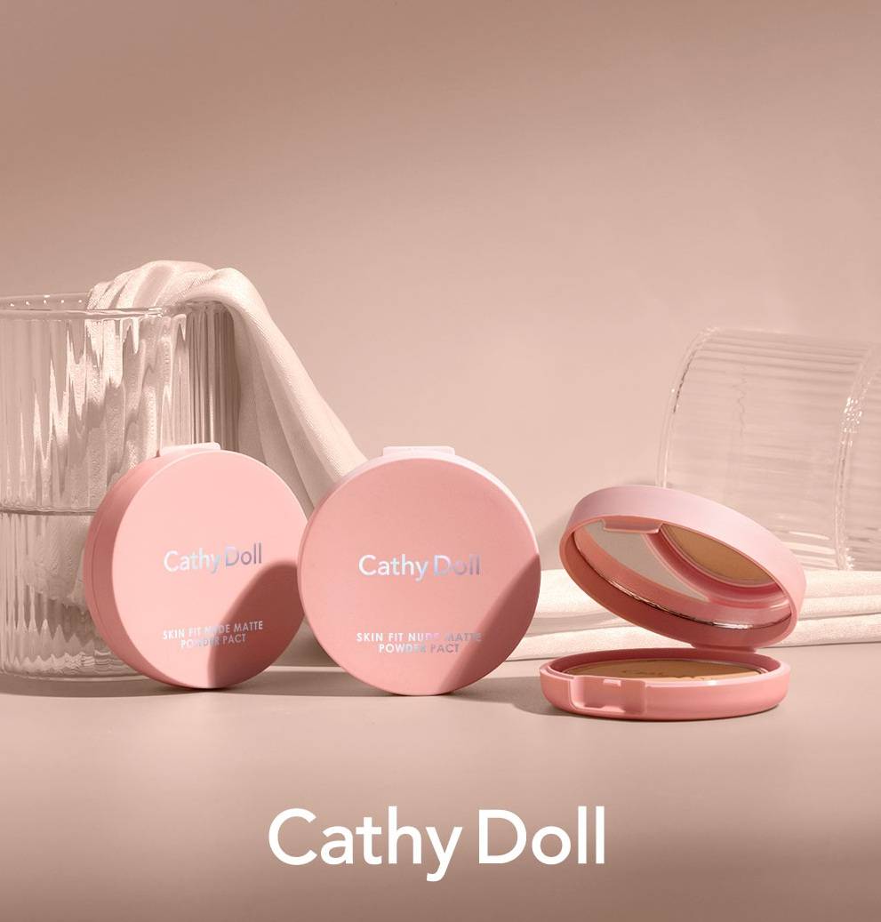 Cathy Doll Skin fit Nude Matte Powder Pact SPF30 PA+++ 4.5g แป้งผิวนู้ด ,ไบร์ท วชิรวิชญ์