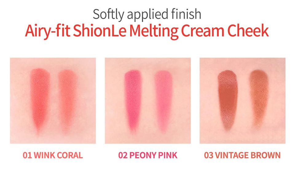 ShionLe Melting Cream Cheek #02 Peony Pink 4.5g บลัชออนเนื้อครีม	