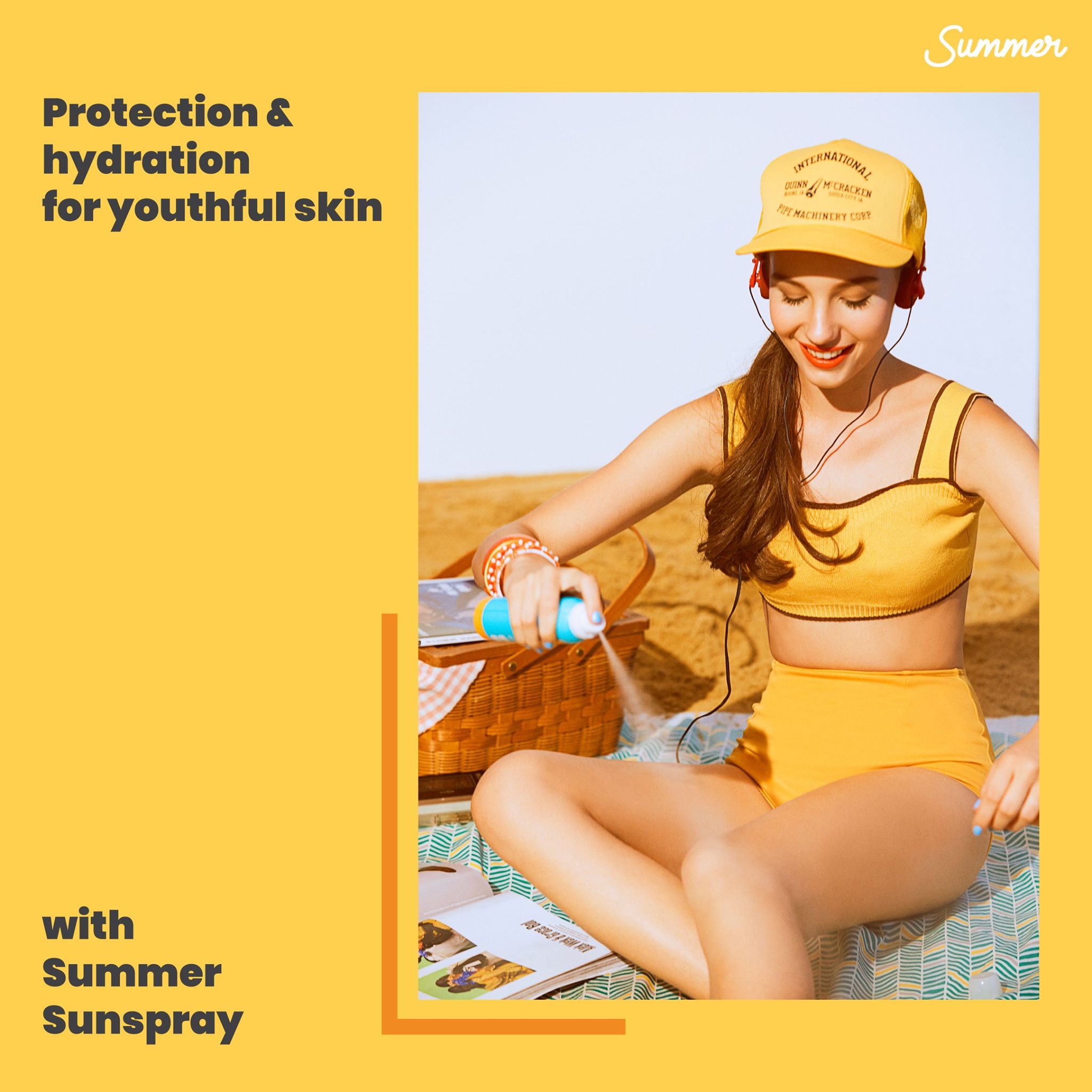 Summer Sun Protection Spray Face & Body SPF50 PA+++ สเปรย์ละอองบางเบาดั่งขนนก ฉีดกี่ครั้งก็ไม่เหนียวเหนอะหนะ  กันน้ำได้เป็นอย่างดี