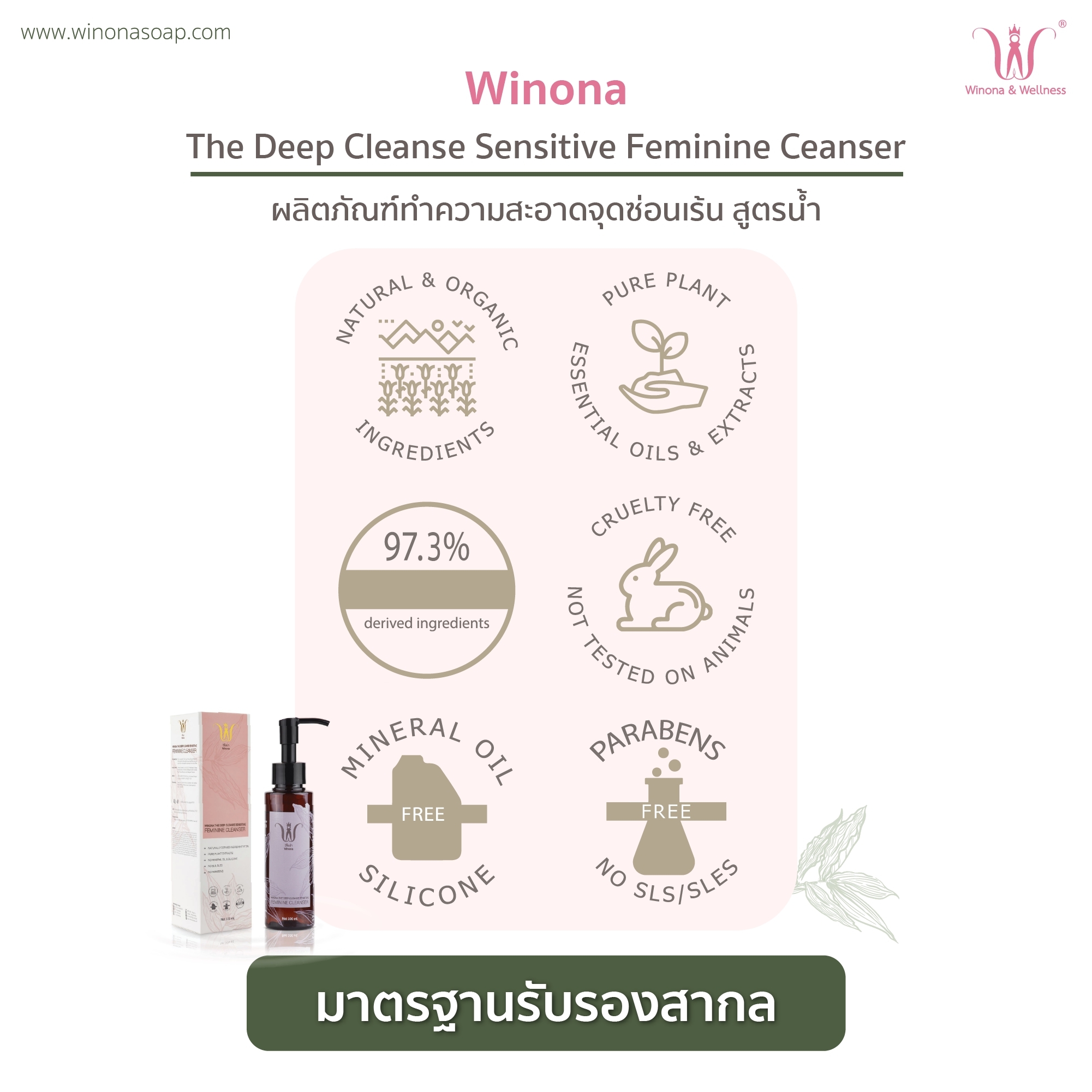 WINONA The Deep Cleanse Sensitive Feminine Cleanser 100 ml.