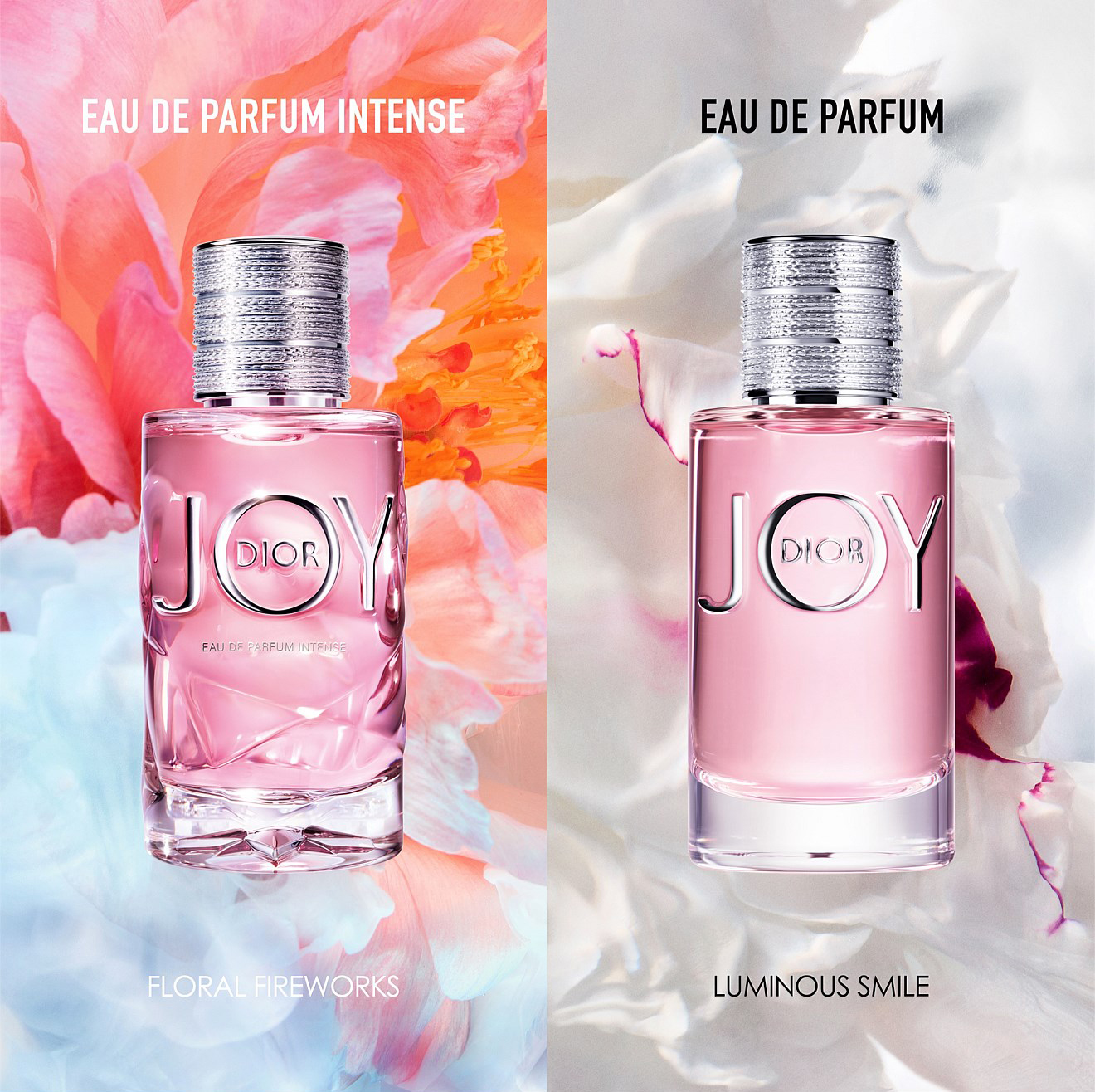 แพ็คคู่ JOY by Dior Eau de Parfum Intense 1ml กลิ่นหอมที่เป็นดั่งพลุแห่งมวลไม้ จากกลิ่นส้มผสานกับประกายจากกลาสส์โรสและมะลิ เจือด้วยกลิ่นแซนดัลวู้ดและวนิลา