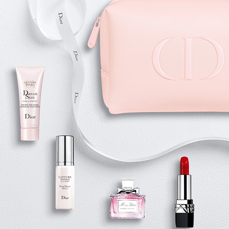 Dior, Dior Capture Totale & Miss Dior Blooming Bouquet Set 5 Items, Capture Totale Cell Energy Super Potent Serum, Capture Totale Dreamskin Care & Perfect, Rouge Dior Couture Colour Lipstick 1.5g #999, Miss Dior Blooming Bouquet, เซ็ต Dior, เซรั่ม Dior, ลิป Dior, น้ำหอม Dior, กระเป๋า Dior