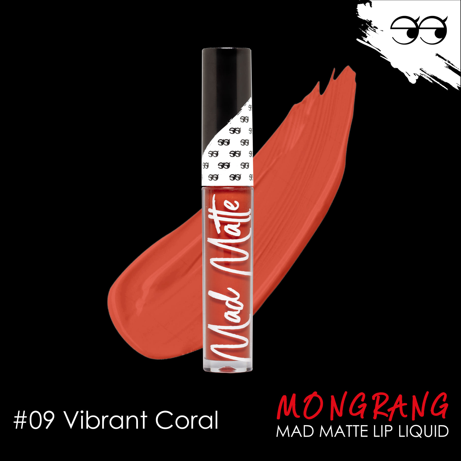 Mongrang MAD Matte Lip Liquid #09 Vibrant Coral