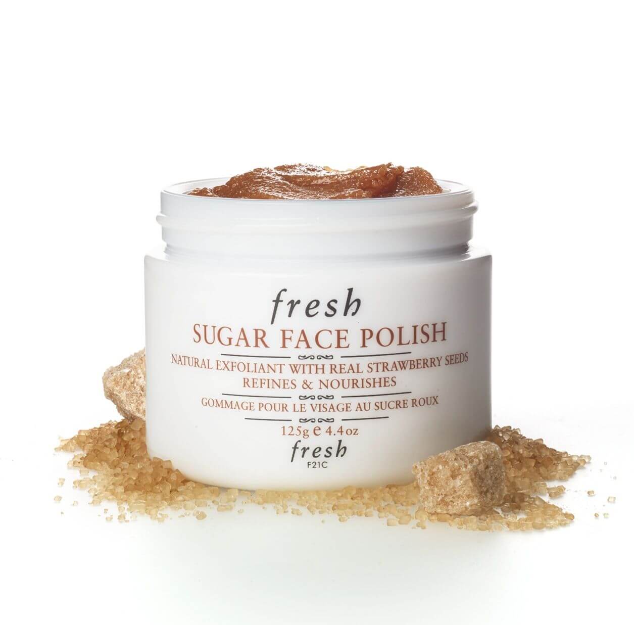 Fresh Sugar Face Polish 30 g. ผลิตภัณฑ์ขัดผิวหน้าที่อุดมไปด้วยสารบำรุงผิว ใช้น้ำตาลจากธรรมชาติและเมล็ดสตอเบอร์รี่ทำหน้าที่เป็นตัวขัดเซลล์ผิว ด้วยสูตรที่ถูกพัฒนาให้ล้ำหน้า   ตัวผลิตภัณฑ์จึงอ่อนโยนมาก สามารถใช้ได้กับทุกสภาพผิว ช่วยขัดเซลล์ผิว ช่วยทำให้ผิวชุ่มชื้น เรียบเนียน และผิวเปล่งประกายกระจ่างใสยิ่งกว่าเดิม