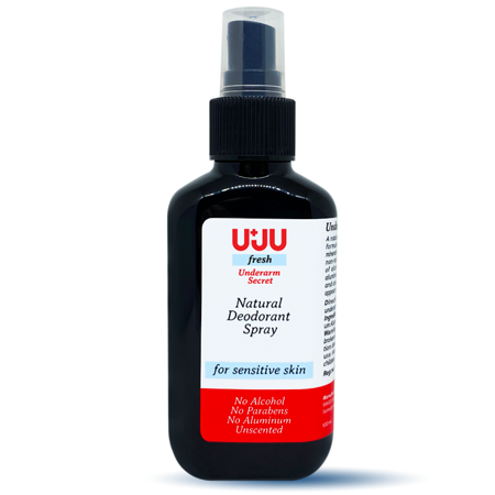 UJU Fresh Deodorant Spray 100ml สเปรย์ระงับกลิ่นกาย ป้องกันแบคทีเรีย24ชม. ด้วยส่วนผสมจากธรรมชาติ ปราศจากน้ำหอม แอลกอฮอล์ที่เป็นสาเหตุให้รักแร้ดำ