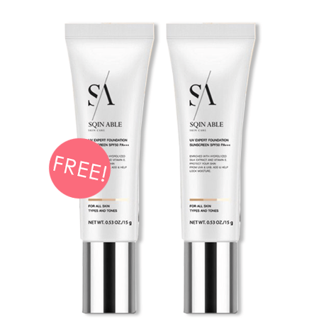 SQIN ABLE ซื้อ 1 ชิ้น ฟรี 1 ชิ้น!! UV Expert Foundation Sunscreen SPF50 PA+++ 15g. ครีมกันแดดเนื้อบางเบา พร้อมปรับผิวสวยตลอดวัน