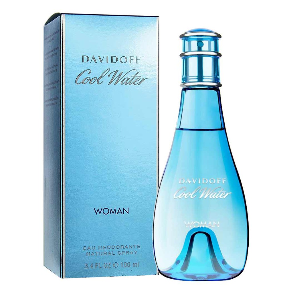 DAVIDOFF Cool Water Woman Eau Deodorante Natural Spray 100ml สเปรย์ระงับกลิ่นกาย กลิ่นน้ำหอมรุ่นคลาสสิค กลิ่นเย็นสดชื่น สปอร์ต สบาย และสื่อถึงความสมบูรณ์แบบของหญิงสาว