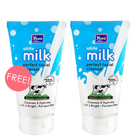 YOKO ซื้อ 1 ชิ้น ฟรี 1 ชิ้น!! Gold White Milk Perfect Facial Cleanser 100ml คลีนเซอร์น้ำนมเข้มข้น เหมาะกับทุกสภาพผิว เพื่อผิวกระจ่างใส เนียนนุ่ม ชุ่มชื้น