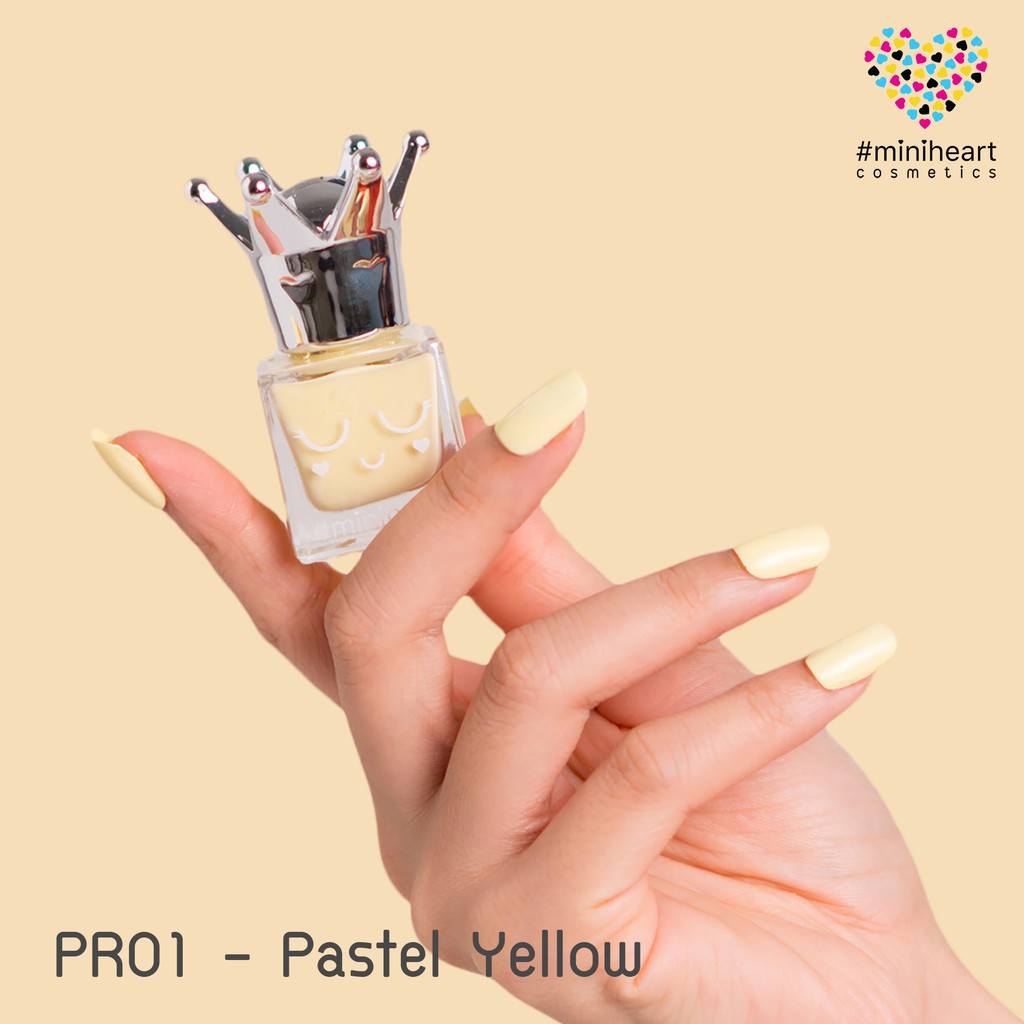 Miniheart Premium Nail Colour No. PR01-Pastel Yellow สีทาเล็บ “สวย แน่น ชัด” ตั้งแต่ปาดแรก